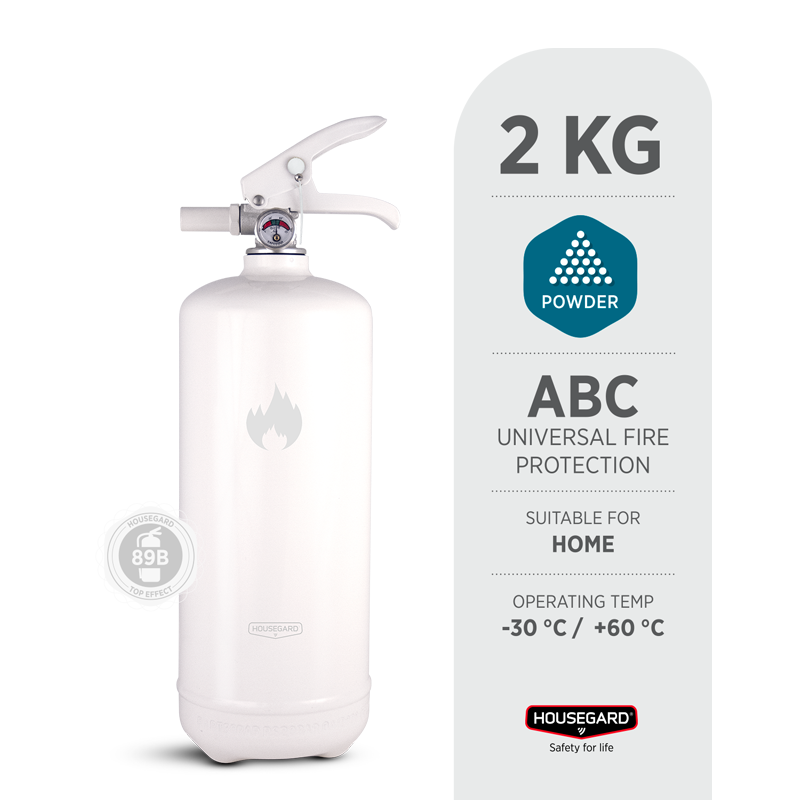 Brandsläckare Design, 13A, 2 kg - vit SE+DK
