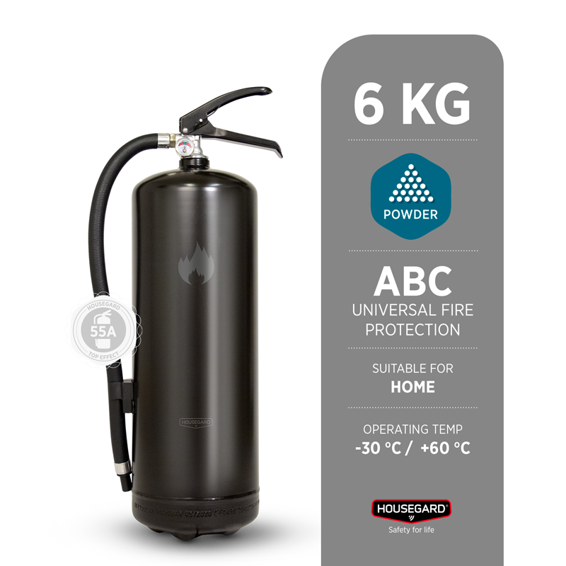 Brandsläckare Design, 55A, 6 kg - svart SE+DK